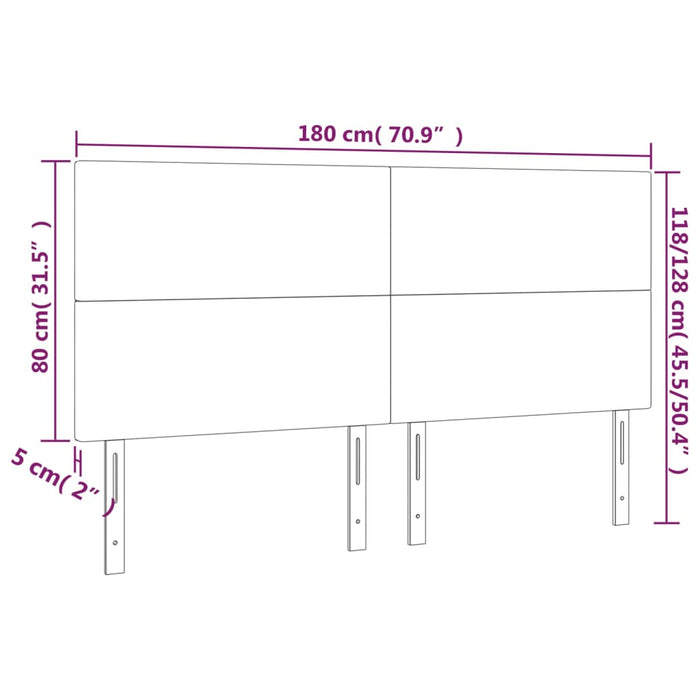 Tăblie de pat cu LED, negru, 180x5x118/128 cm, textil - WALTI WALTI