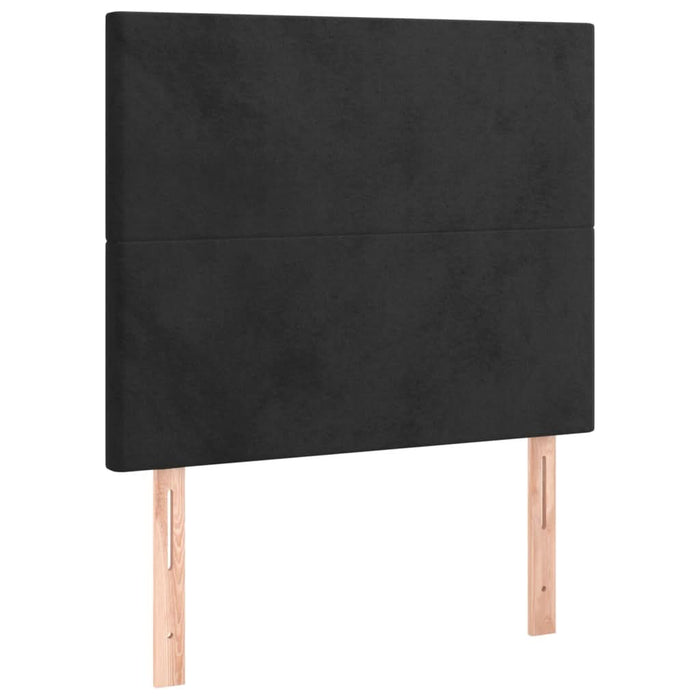 Tăblie de pat cu LED, negru, 80x5x118/128 cm, catifea - WALTI WALTI
