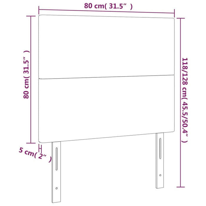 Tăblie de pat cu LED, negru, 80x5x118/128 cm, catifea - WALTI WALTI