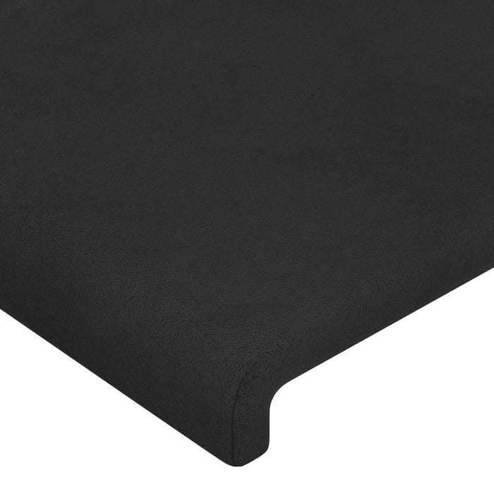 Tăblie de pat cu LED, negru, 90x5x118/128 cm, catifea - WALTI WALTI