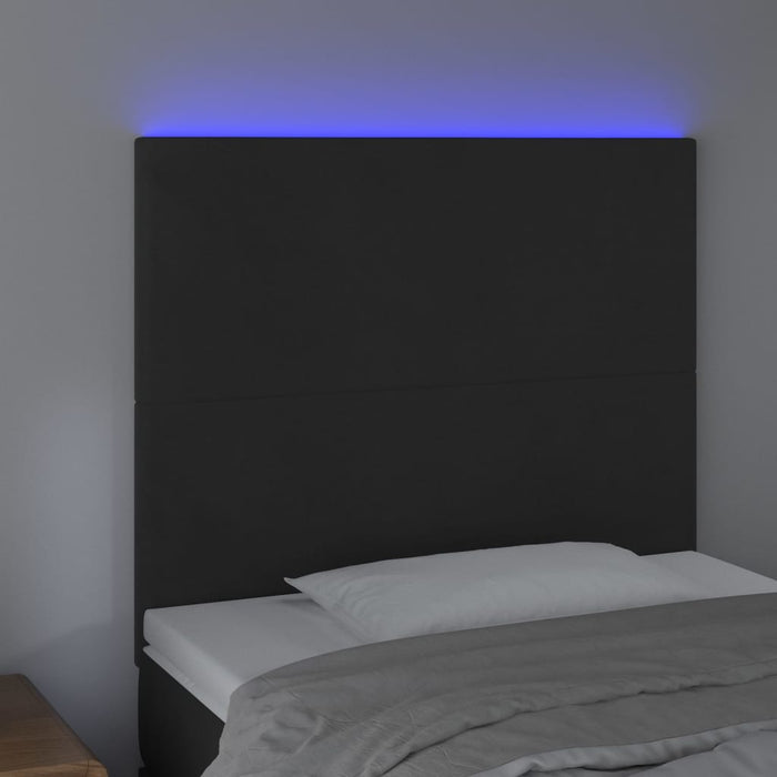 Tăblie de pat cu LED, negru, 100x5x118/128 cm, catifea - WALTI WALTI