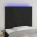 Tăblie de pat cu LED, negru, 100x5x118/128 cm, catifea - WALTI WALTI