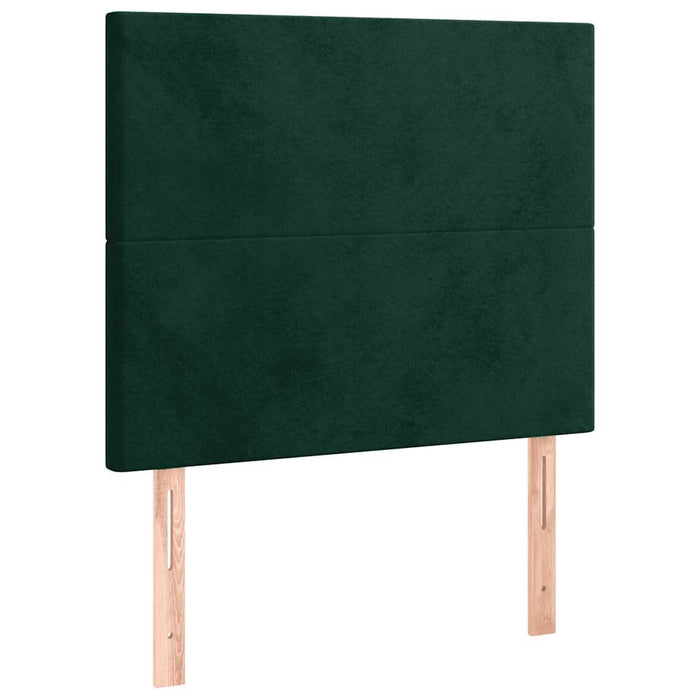 Tăblie de pat cu LED, verde închis, 100x5x118/128 cm, catifea - WALTI WALTI