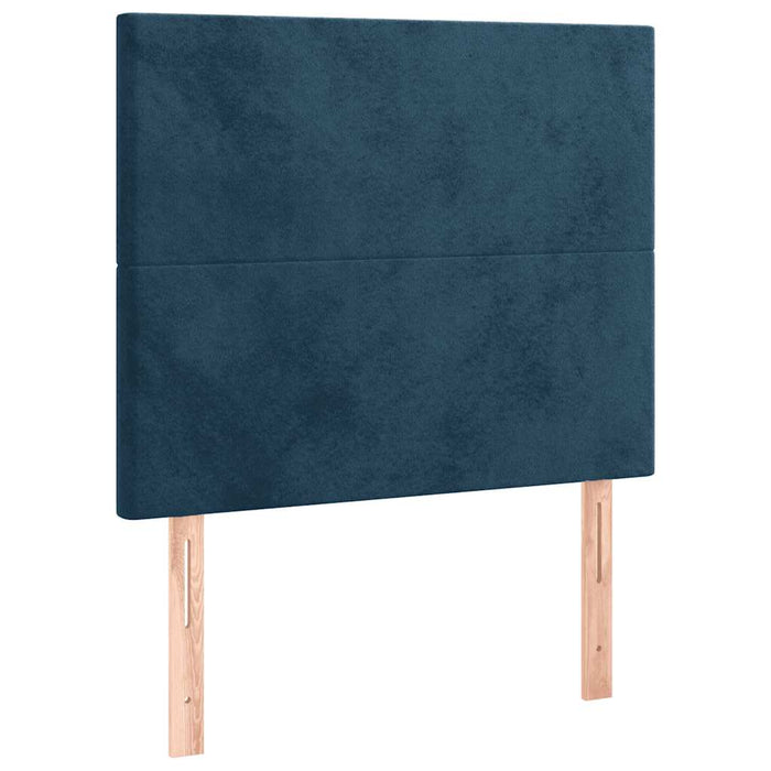 Tăblie de pat cu LED, albastru închis, 100x5x118/128cm, catifea - WALTI WALTI