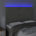 Tăblie de pat cu LED, gri deschis, 144x5x118/128 cm, catifea - WALTI WALTI