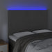Tăblie de pat cu LED, gri închis, 144x5x118/128 cm, catifea - WALTI WALTI