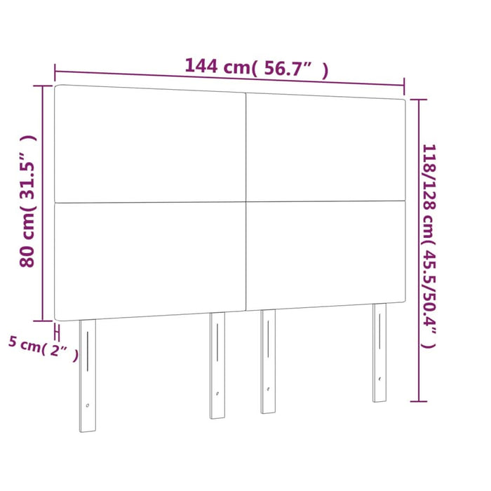 Tăblie de pat cu LED, negru, 144x5x118/128 cm, catifea - WALTI WALTI
