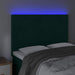 Tăblie de pat cu LED, verde închis, 144x5x118/128 cm, catifea - WALTI WALTI