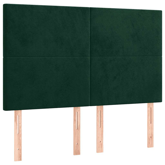 Tăblie de pat cu LED, verde închis, 144x5x118/128 cm, catifea - WALTI WALTI