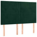 Tăblie de pat cu LED, verde închis, 144x5x118/128 cm, catifea - WALTI WALTI