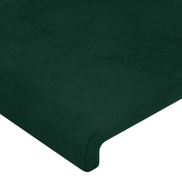 Tăblie de pat cu LED, verde închis, 144x5x118/128 cm, catifea - WALTI WALTI