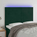 Tăblie de pat cu LED, verde închis, 144x5x118/128 cm, catifea - WALTI WALTI