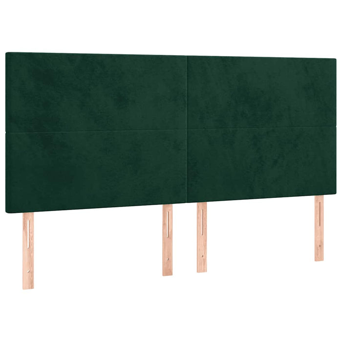 Tăblie de pat cu LED, verde închis, 160x5x118/128 cm, catifea - WALTI WALTI
