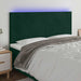 Tăblie de pat cu LED, verde închis, 160x5x118/128 cm, catifea - WALTI WALTI