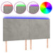 Tăblie de pat cu LED, gri deschis, 180x5x118/128 cm, catifea - WALTI WALTI
