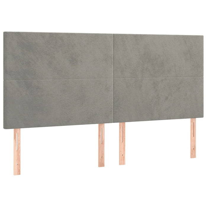 Tăblie de pat cu LED, gri deschis, 180x5x118/128 cm, catifea - WALTI WALTI