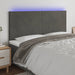 Tăblie de pat cu LED, gri închis, 180x5x118/128 cm, catifea - WALTI WALTI