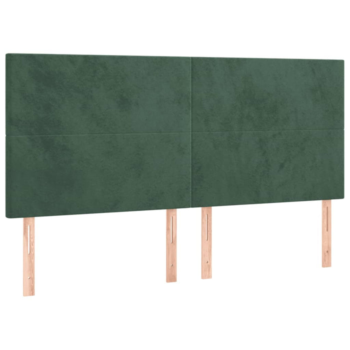 Tăblie de pat cu LED, verde închis, 180x5x118/128 cm, catifea - WALTI WALTI