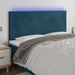 Tăblie de pat cu LED, albastru închis, 180x5x118/128cm, catifea - WALTI WALTI