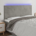 Tăblie de pat cu LED, gri deschis, 200x5x118/128 cm, catifea - WALTI WALTI