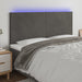 Tăblie de pat cu LED, gri închis, 200x5x118/128 cm, catifea - WALTI WALTI