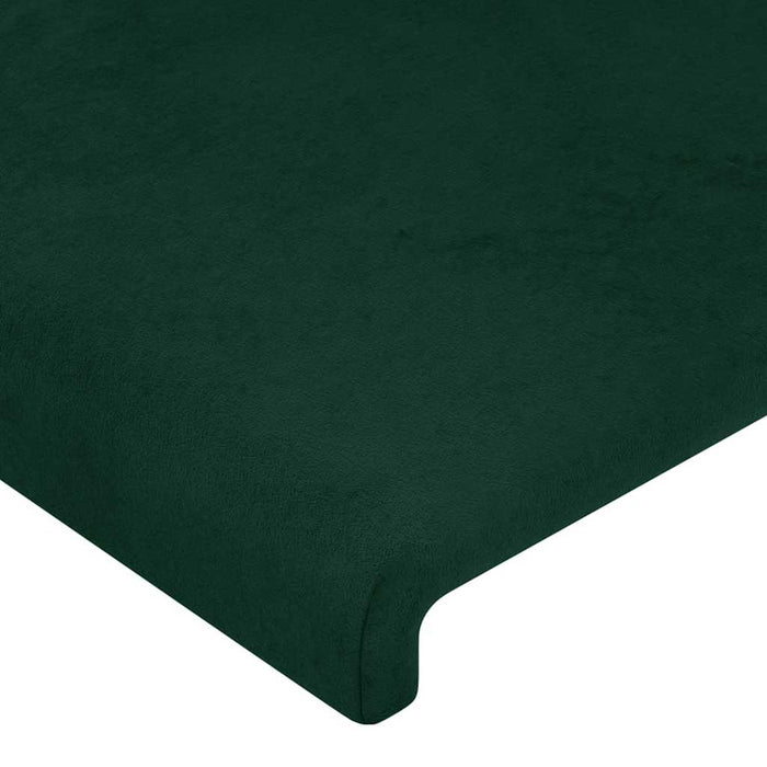 Tăblie de pat cu LED, verde închis, 200x5x118/128 cm, catifea - WALTI WALTI