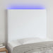 Tăblie de pat cu LED, alb, 80x5x118/128 cm, piele ecologică - WALTI WALTI