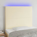 Tăblie de pat cu LED, crem, 80x5x118/128 cm, piele ecologică - WALTI WALTI