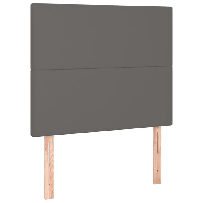 Tăblie de pat cu LED, gri, 80x5x118/128 cm, piele ecologică WALTI