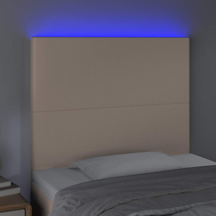 Tăblie de pat cu LED cappuccino 80x5x118/128cm, piele ecologică - WALTI WALTI
