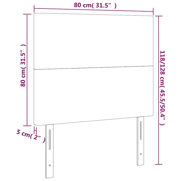 Tăblie de pat cu LED cappuccino 80x5x118/128cm, piele ecologică - WALTI WALTI