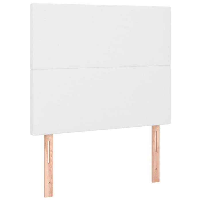 Tăblie de pat cu LED, alb, 90x5x118/128 cm, piele ecologică WALTI