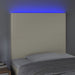 Tăblie de pat cu LED, crem, 100x5x118/128 cm, piele ecologică - WALTI WALTI