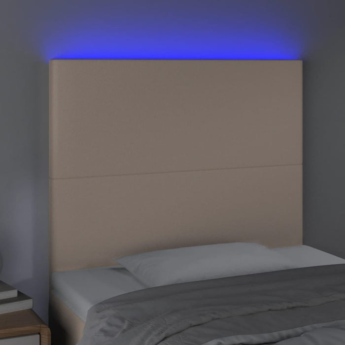 Tăblie de pat cu LED, cappuccino, 100x5x118/128 cm, piele eco - WALTI WALTI