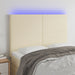 Tăblie de pat cu LED, crem, 144x5x118/128 cm, piele ecologică - WALTI WALTI