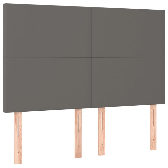 Tăblie de pat cu LED, gri, 144x5x118/128 cm, textil - WALTI WALTI