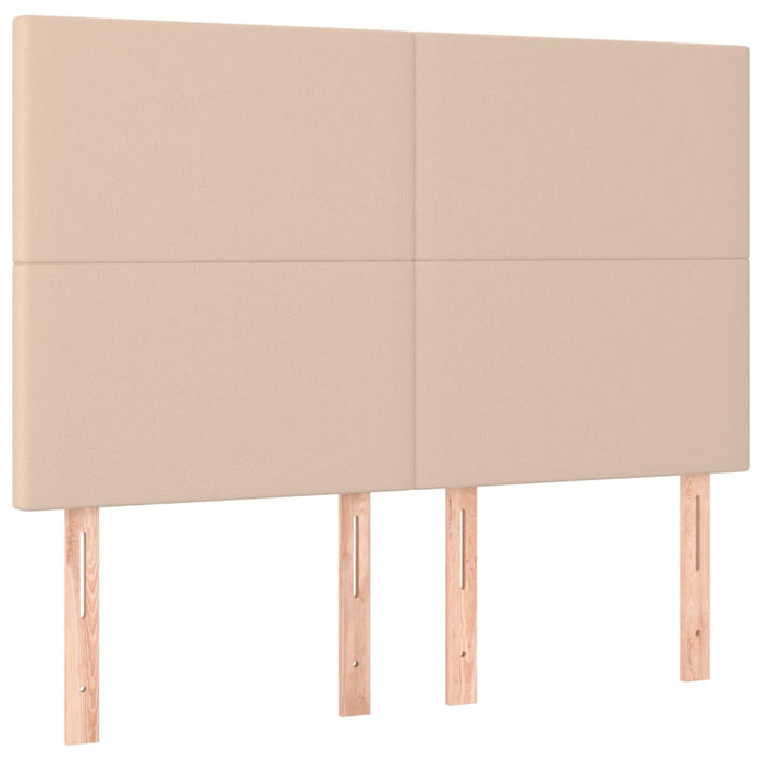 Tăblie de pat cu LED, cappuccino, 144x5x118/128 cm, piele eco WALTI