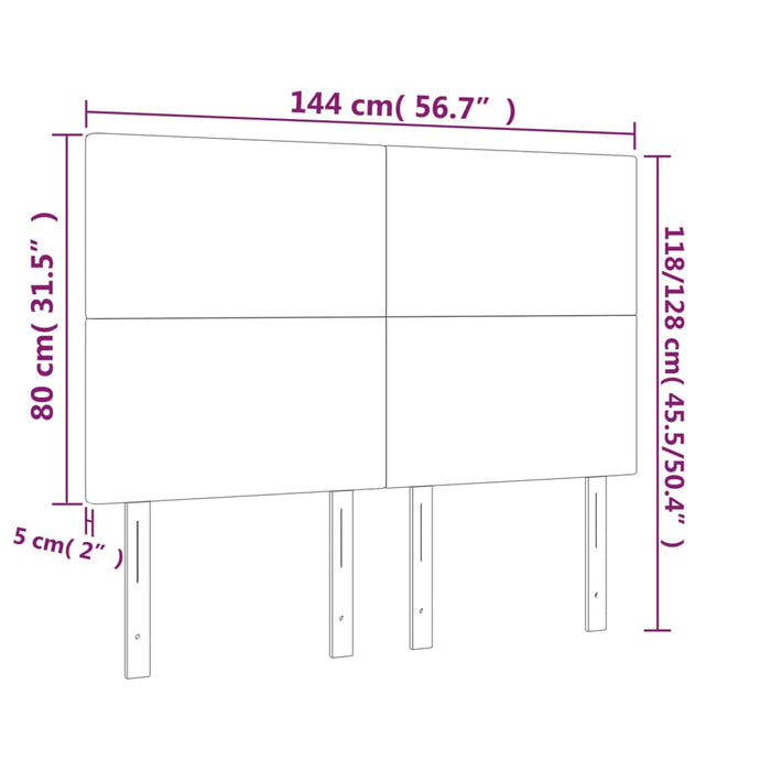 Tăblie de pat cu LED, cappuccino, 144x5x118/128 cm, piele eco WALTI