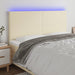 Tăblie cu LED-uri, crem, 160x5x118/128 cm, piele ecologică - WALTI WALTI