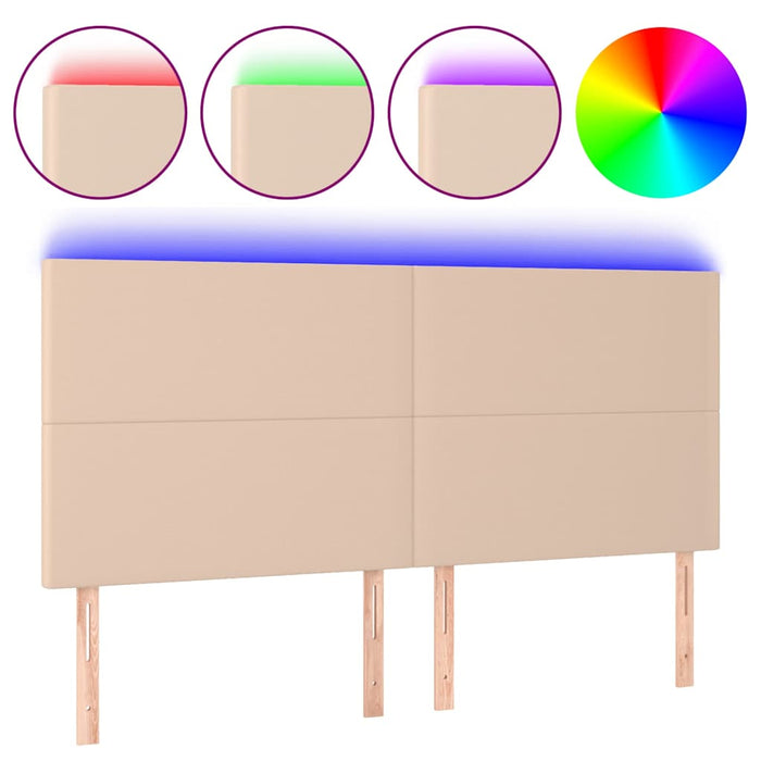 Tăblie de pat cu LED, cappuccino, 160x5x118/128 cm, piele eco - WALTI WALTI