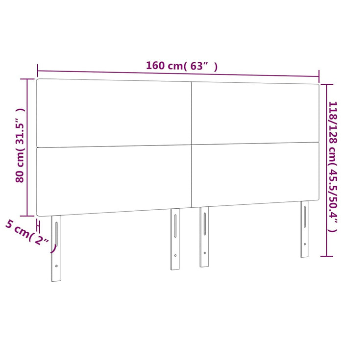Tăblie de pat cu LED, cappuccino, 160x5x118/128 cm, piele eco - WALTI WALTI