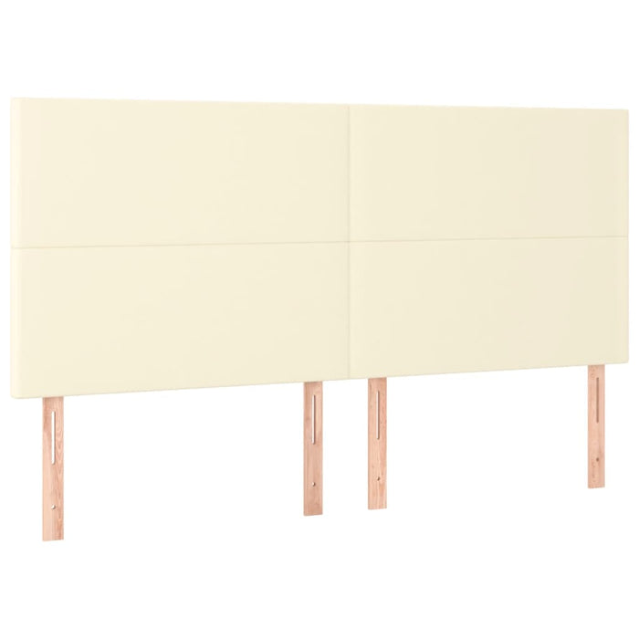 Tăblie de pat cu LED, crem, 163x16x118/128 cm, piele ecologică - WALTI WALTI