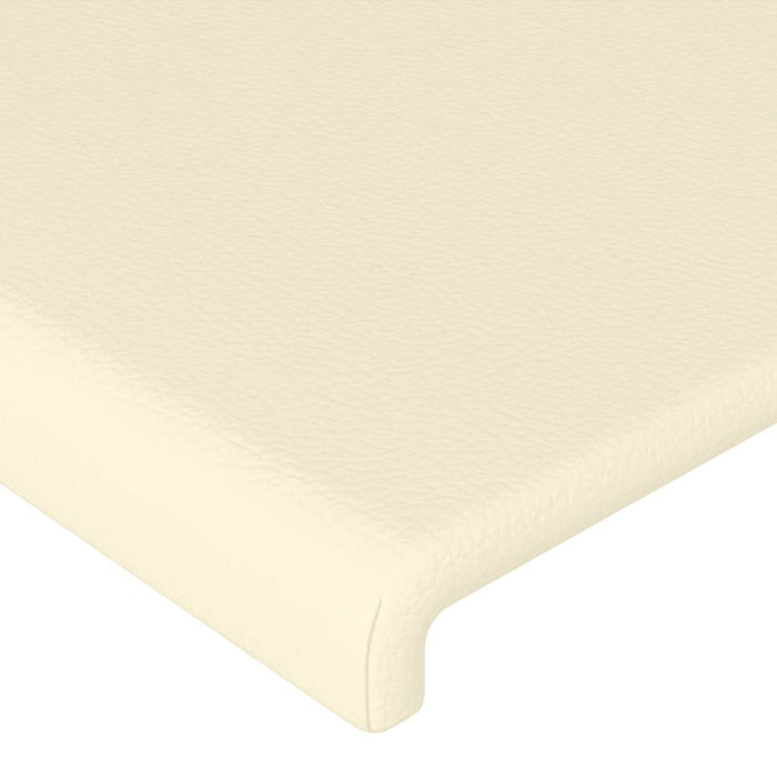 Tăblie de pat cu LED, crem, 163x16x118/128 cm, piele ecologică - WALTI WALTI