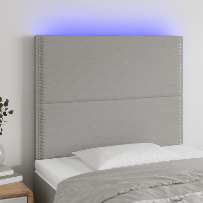 Tăblie de pat cu LED, gri deschis, 90x5x118/128 cm, textil - WALTI WALTI
