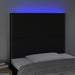Tăblie de pat cu LED, negru, 90x5x118/128 cm, textil - WALTI WALTI