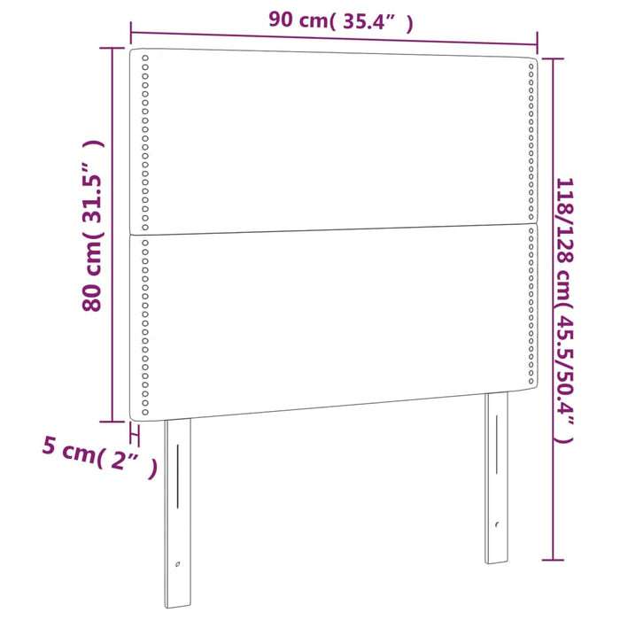 Tăblie de pat cu LED, negru, 90x5x118/128 cm, textil - WALTI WALTI