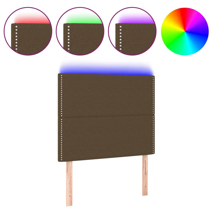 Tăblie de pat cu LED, maro închis, 90x5x118/128 cm, textil - WALTI WALTI