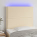 Tăblie de pat cu LED, crem, 90x5x118/128 cm, textil - WALTI WALTI