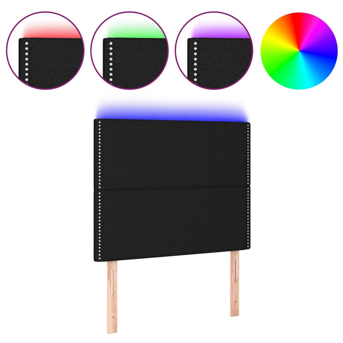 Tăblie de pat cu LED, negru, 100x5x118/128 cm, textil - WALTI WALTI