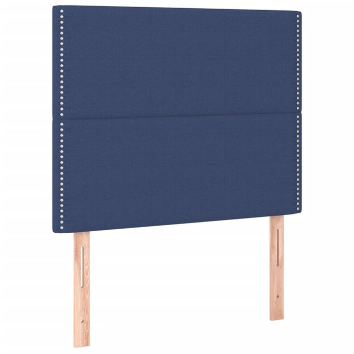 Tăblie de pat cu LED, albastru, 100x5x118/128 cm, textil - WALTI WALTI
